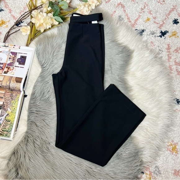 NEW Abercrombie & Fitch Elevated Strappy Waist Black Flare Women’s Pants Sz S - Picture 11 of 12